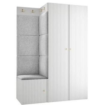 Hartford 387 Meuble Entrée – Blanc, Stratifié & Tapisserie à Poser
