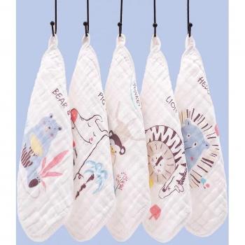 5Pcs Soft Cotton Baby Saliva Towels