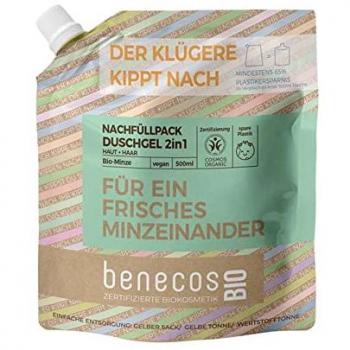 Benecos Menta Clean Gel 2en1 – Recarga 500 ml, Certificado Bio