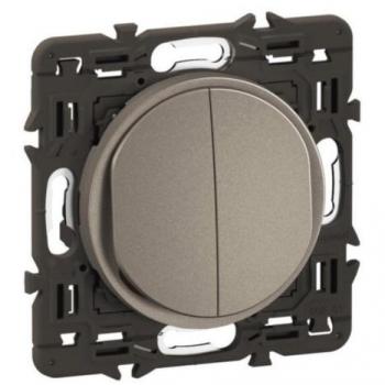 Interrupteur double Céliane titanium 10A Legrand