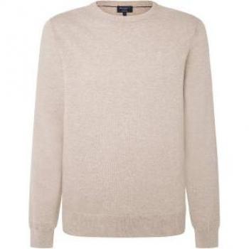 Men's Hackett Beige Cotton Silk Crew Neck Pullover