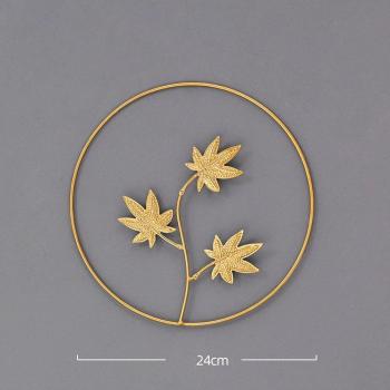 Gold Iron Banana Leaf Wall Hanging for Living Room