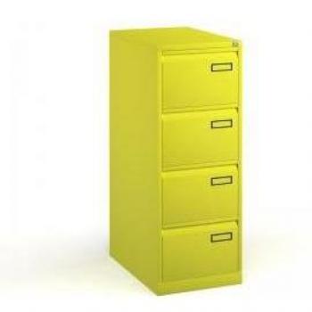 Bisley 4 Drawer Filing Cabinet Lockable Yellow