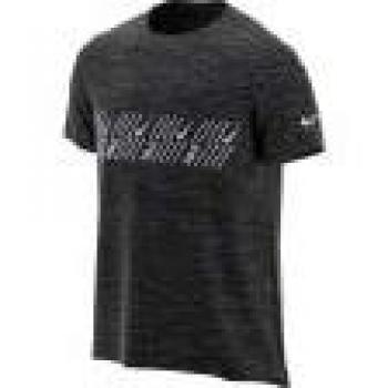 T-Shirt Nike M NK DF Miler Tech SS Capsule Homme, Noir/HTR, FR : M