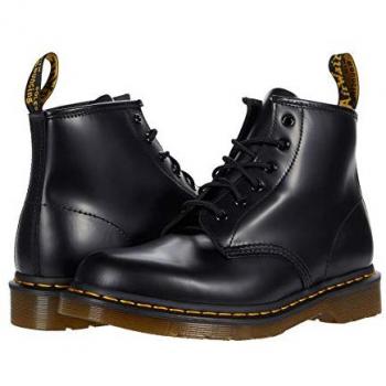 Bottes à Lacets Dr. Martens 101 en Cuir Lisse pour Hommes, Noir, Taille 38