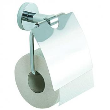 Bravat Varuna WC-Papierhalter mit Deckel, Chrom, 14,8 x 6 x 11,8 cm