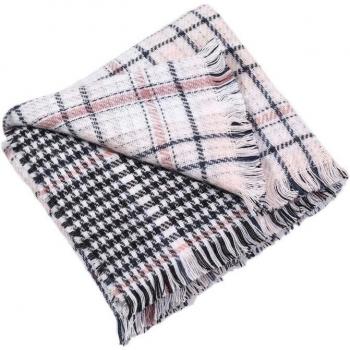 Manta Bufanda Clásica de Dos Caras para Mujer, Estilo Escocés, R344
