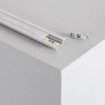 LedKia AluminaProfile 1 m: Perfil Empotrable con Tapa Deslizante y Luz Difusa