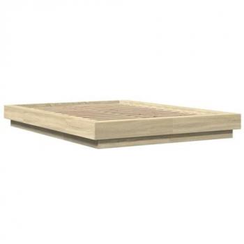 Bettgestell aus Holzwerkstoff 140x190 cm Sonoma-Eiche
