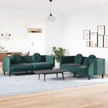 Canapé modulable vert velours Prolenta Premium 5 places