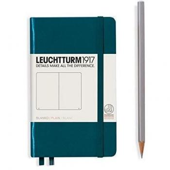 A6 Hardback Notebook Plain Paper Pacific Green