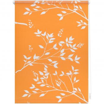 Lichtblick KRT Rollo Ficus Orange Weiß 80 cm x 180 cm, Klemmfix, ohne Bohren