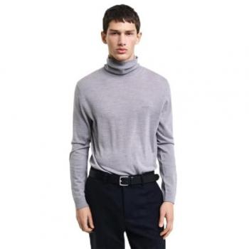 Gant Herren Rollkragenpullover EXTRAFINE MERINO WOOL TURTLENECK, grau melange, Größe L