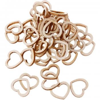 50pcs Wooden Heart Wedding Table Decorations