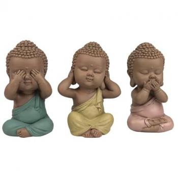 Multicolor Buddha Figuren Set 3 Stück von Signes Grimalt