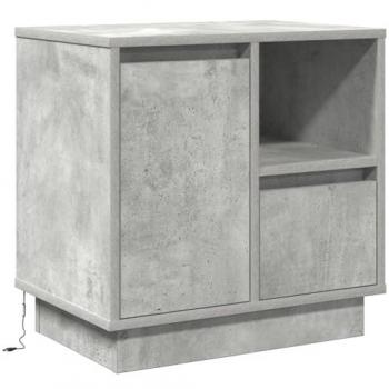 Cabinet de Chevet LED Béton Gris – 50x34,5x50 cm