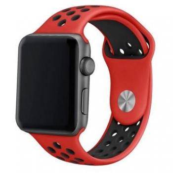Apple Watch Series 1 a 7 com Pulseira Sport Vermelho e Preto 42/44/45 mm