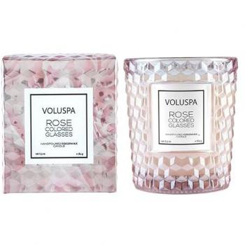 Voluspa Rose‑Colored Glass Candle (6.5 oz.)