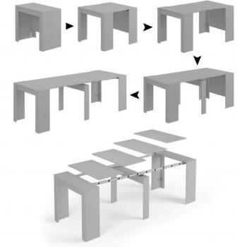 Table Compton Dmora Extensible 10 Places Béton 51/237x90h78