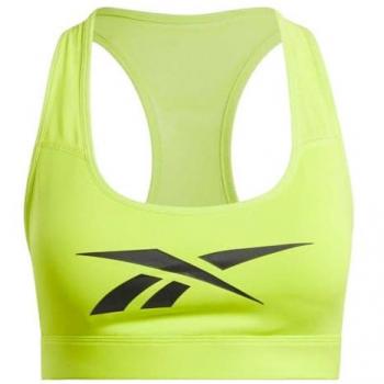 Reebok S Lux Vector Racer Medium Impact Sports Bra Amarillo S Mujer