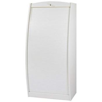 Armoire technique galbée 6 tiroirs sécurisés couleur blanc – 80,5 × 59,3 × 171,5 cm