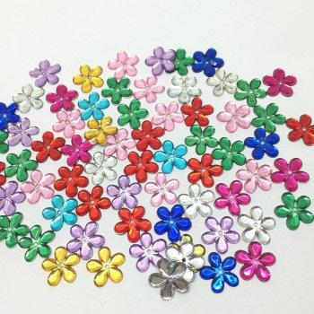 100pcs 12MM Shiny Flower Craft Gems in 11 Colors