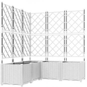 5‑Pack White Trellis Garden Planters – 120 × 120 × 143 cm