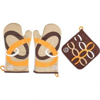 Bugatti Ellipse Topfhandschuh‑Set (2 × Ofenhandschuhe + 1 × Topflappen) – mehrfarbig erhältlich