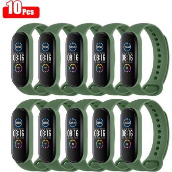 10Pcs Silicone Strap for Xiaomi Mi Band 6, 5, 4, 3