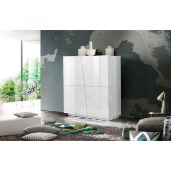 Credenza 4 ante bianco lucido alta
