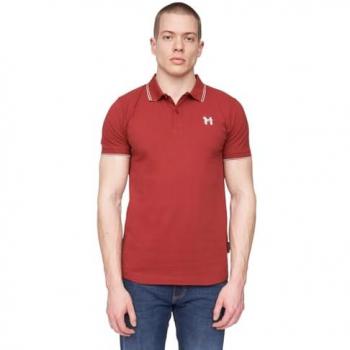 Deep Red Henflare Polo for Men