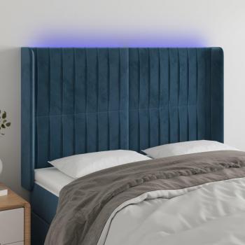VidaXL LED Lichtkappe Dunkelblau – 147 × 16 × 118/128 cm – Samtfinish