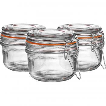 125ml Glass Storage Jars with Orange Seal Pack of 6