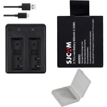 Cargador Doble USB y Baterías para SJCAM sj4000, Eken H9, GIT-LB101