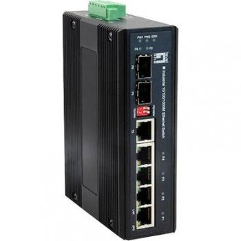 LevelOne IES‑0600: 6‑Port Gigabit Ethernet Switch (4×GE + 2×GSFP) – DIN‑S Standard