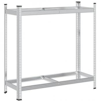 Estantería industrial para neumáticos – 2 pisos, acero plateado, 110 × 40 × 109 cm