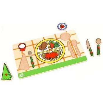 Puzzle di posate in legno per piccoli cuochi BSM EF 10015