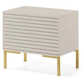 Lammelo Comodino Taupe “Selsey” con Gambe Dorate