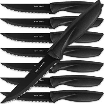 Home Hero Stainless Steel Serrated Steak Knives Set of 8
