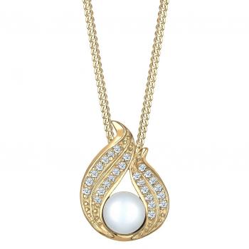 DIAMORE Halskette Damen mit Süsswasserzuchtperle und 0.26 ct. Diamant