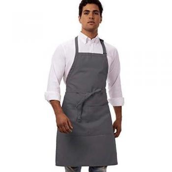 Grey Adjustable ChefWorks Bib Apron (B192)