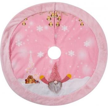 Falda de Navidad con luces para árbol 108cm rosa