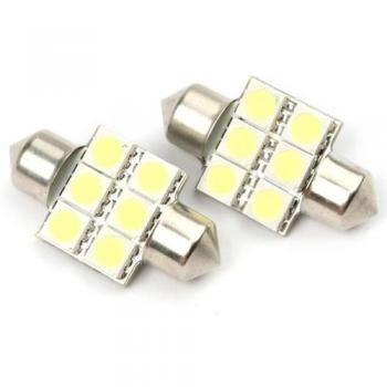 C5W 6-LED Spollampa, 33mm (2-Pack)