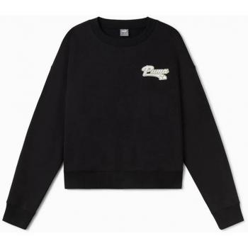 Sudadera Puma Script Crew FL Mujer Color Negro