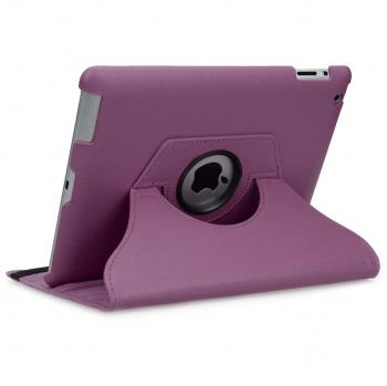 Coque Doupi Rotative pour iPad 2 3 4, Housse de Protection Simili Cuir 360 Degrés, Violet
