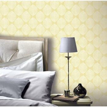 Arthouse Scandi Leaf Outline Geometric Yellow White Nature Wallpaper 908202