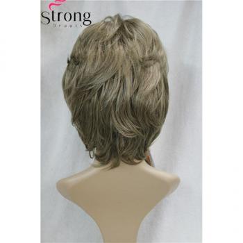 Perruque courte blonde avec frange