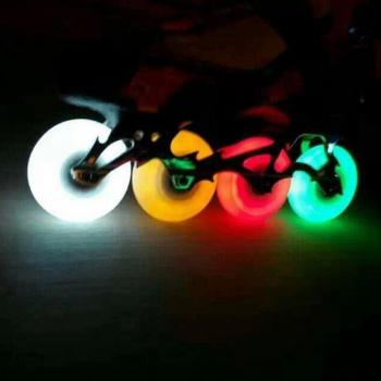 90A PU Inline Skate Wheels 76mm with LED Lights