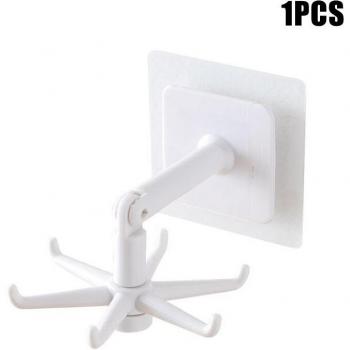 Durable 360 Degree Rotating Folding Hook Storage Rack