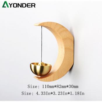 Cloche de rappel d'ouverture de porte en bois